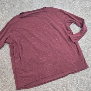 Lululemon Back in Action Long Sleeve Shirt Women's 6 Red/pink Speckled